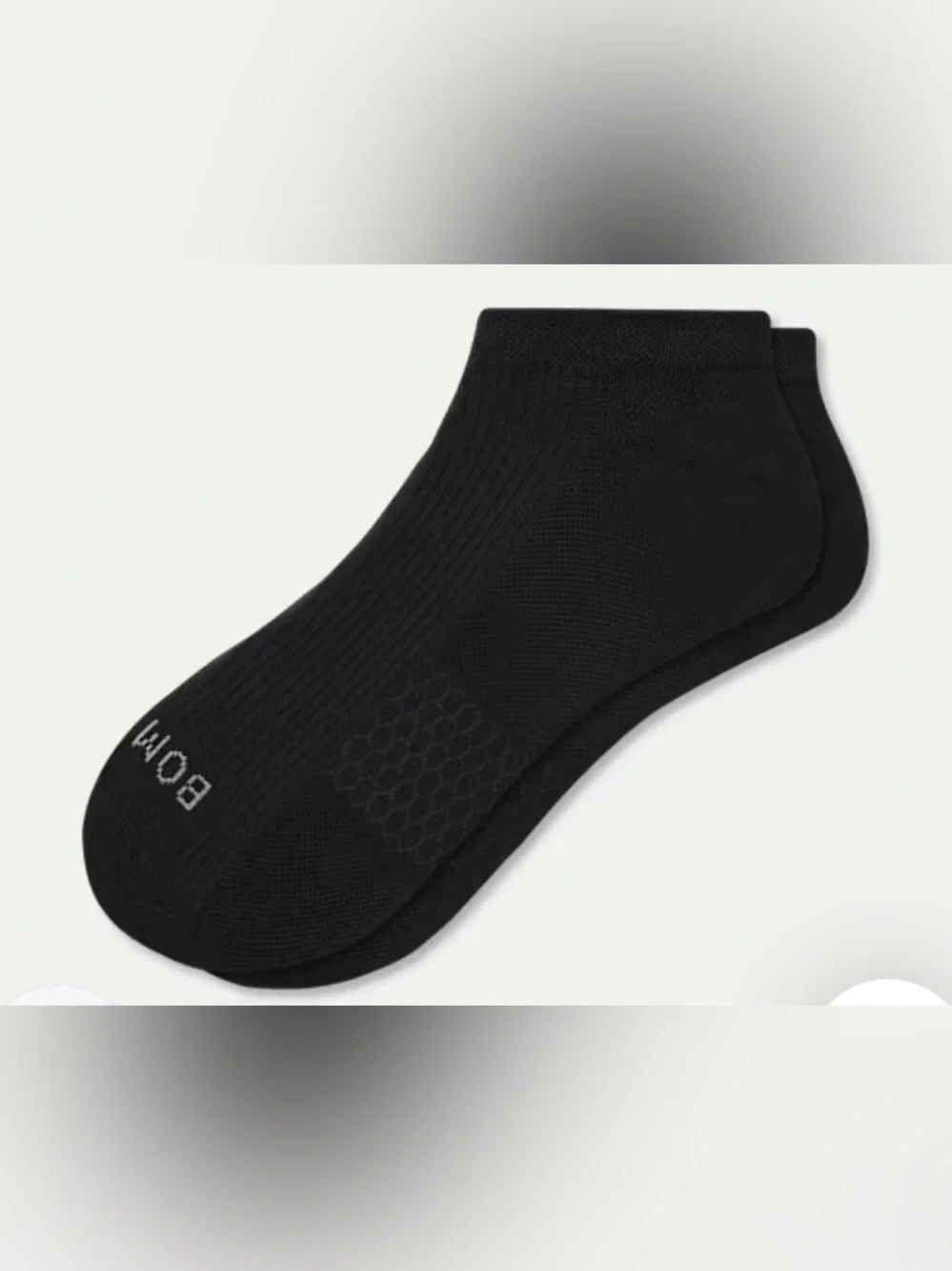 Bombas Black Modern Rib Ankle Socks Comfort Cushion NIP Medium